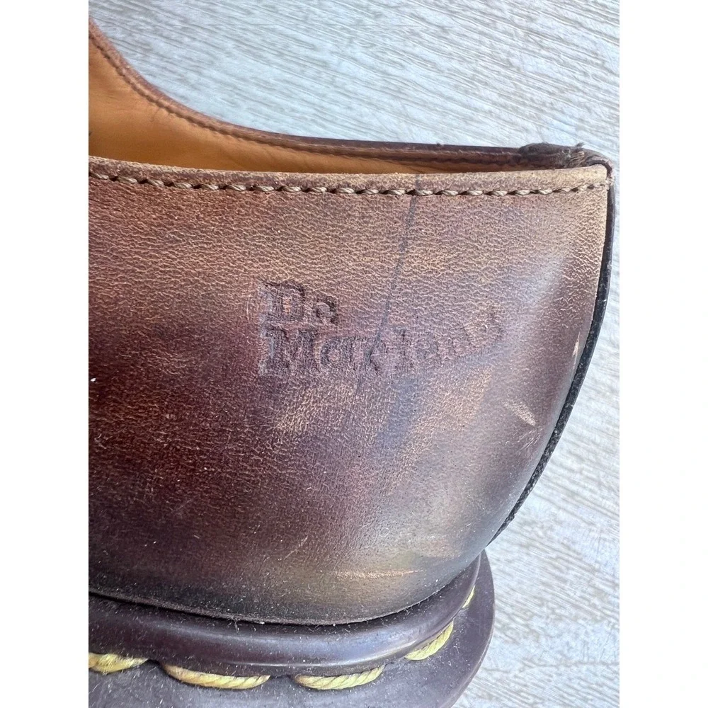 Dr Martens 7BEN59 Brown‎ Leather Oxford Shoes Made in England Mens 10 Lug Sole